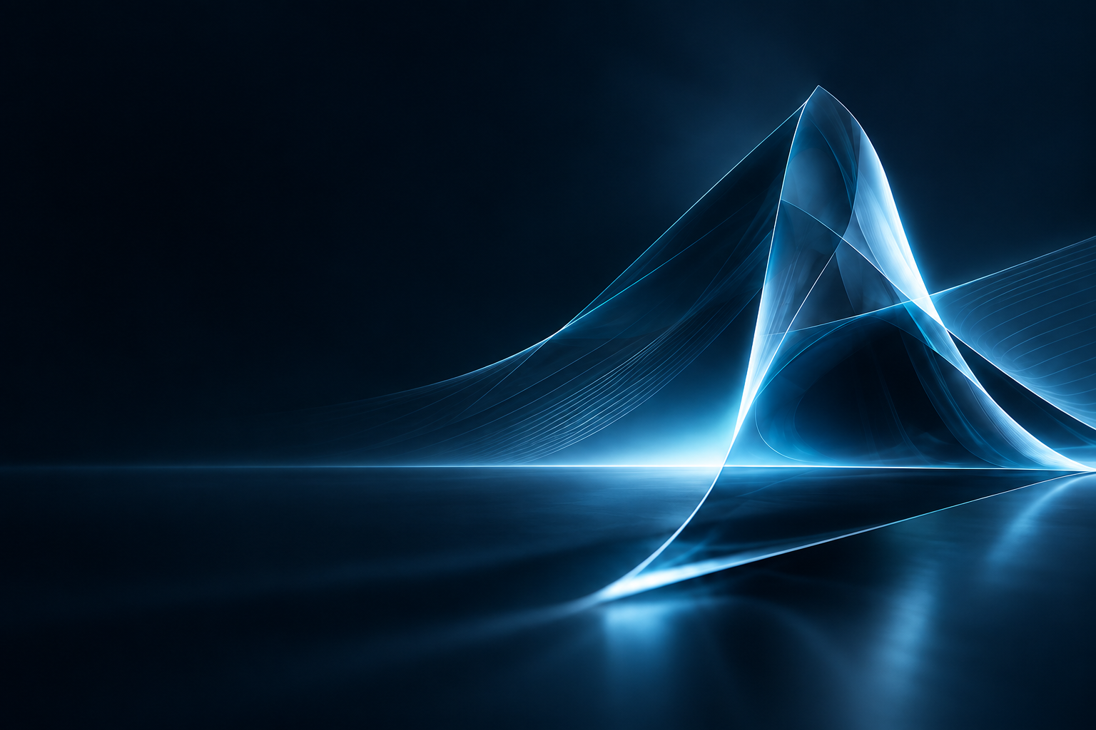 Illustrative blue glass city horizon representing connected financial markets